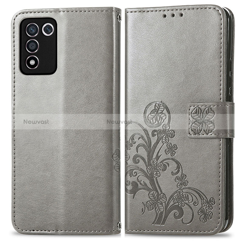 Leather Case Stands Flip Flowers Cover Holder for Oppo K9S 5G