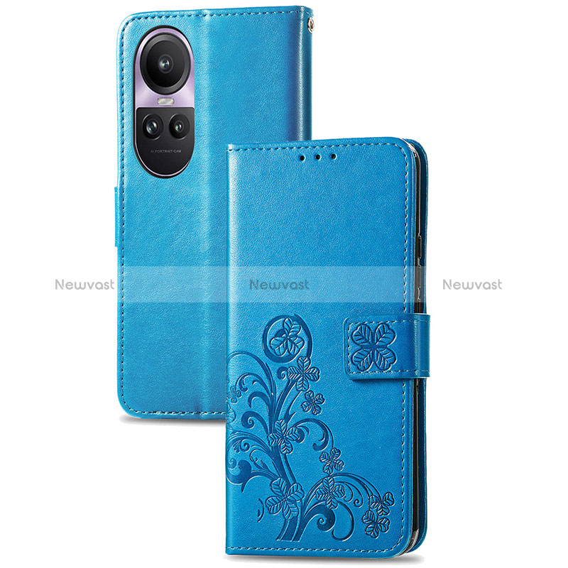 Leather Case Stands Flip Flowers Cover Holder for Oppo Reno10 5G