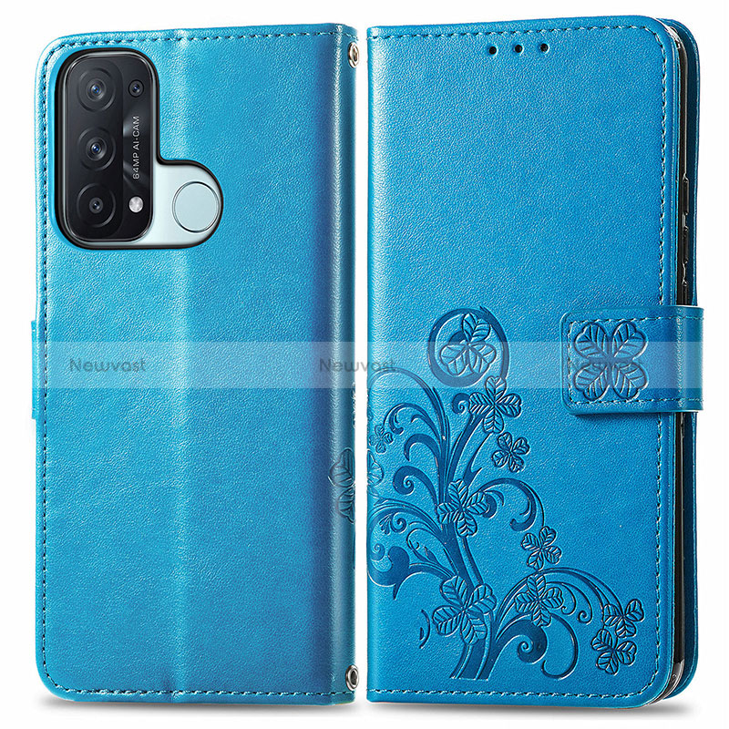 Leather Case Stands Flip Flowers Cover Holder for Oppo Reno5 A