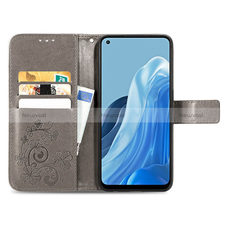 Leather Case Stands Flip Flowers Cover Holder for Oppo Reno8 4G