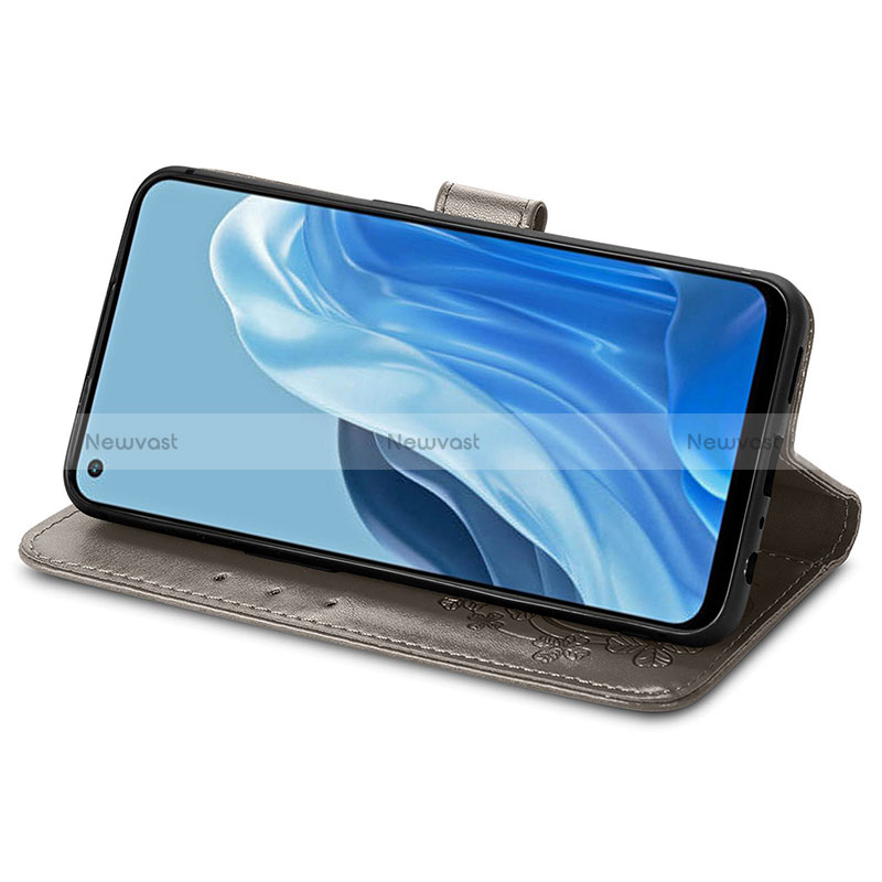 Leather Case Stands Flip Flowers Cover Holder for Oppo Reno8 4G