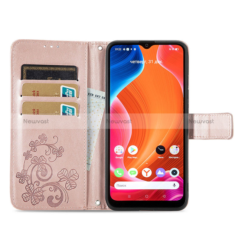 Leather Case Stands Flip Flowers Cover Holder for Realme C11 (2021)