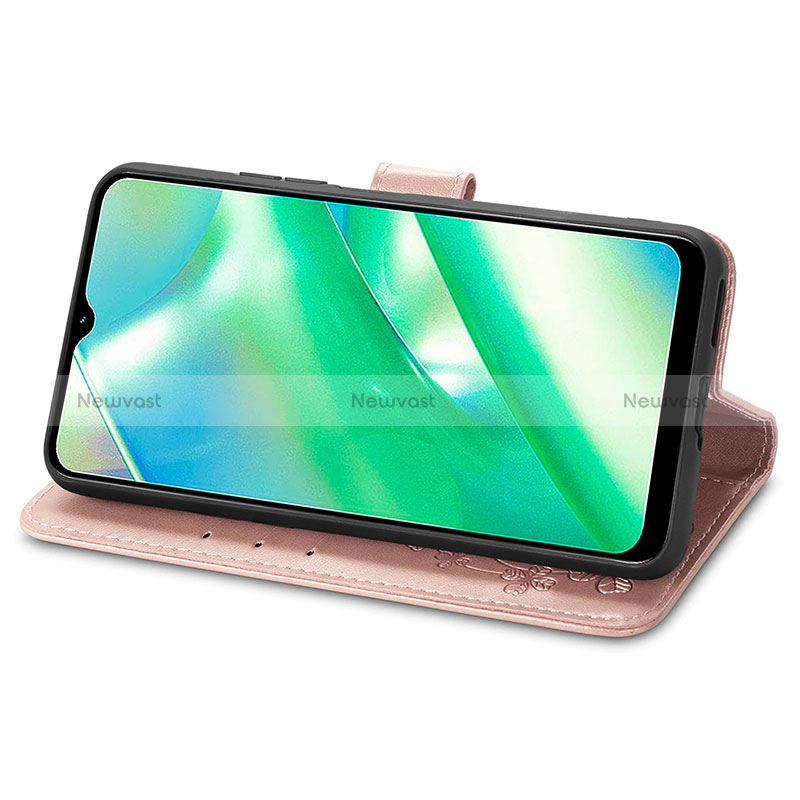 Leather Case Stands Flip Flowers Cover Holder for Realme C33 (2023)