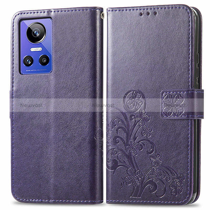 Leather Case Stands Flip Flowers Cover Holder for Realme GT Neo3 5G