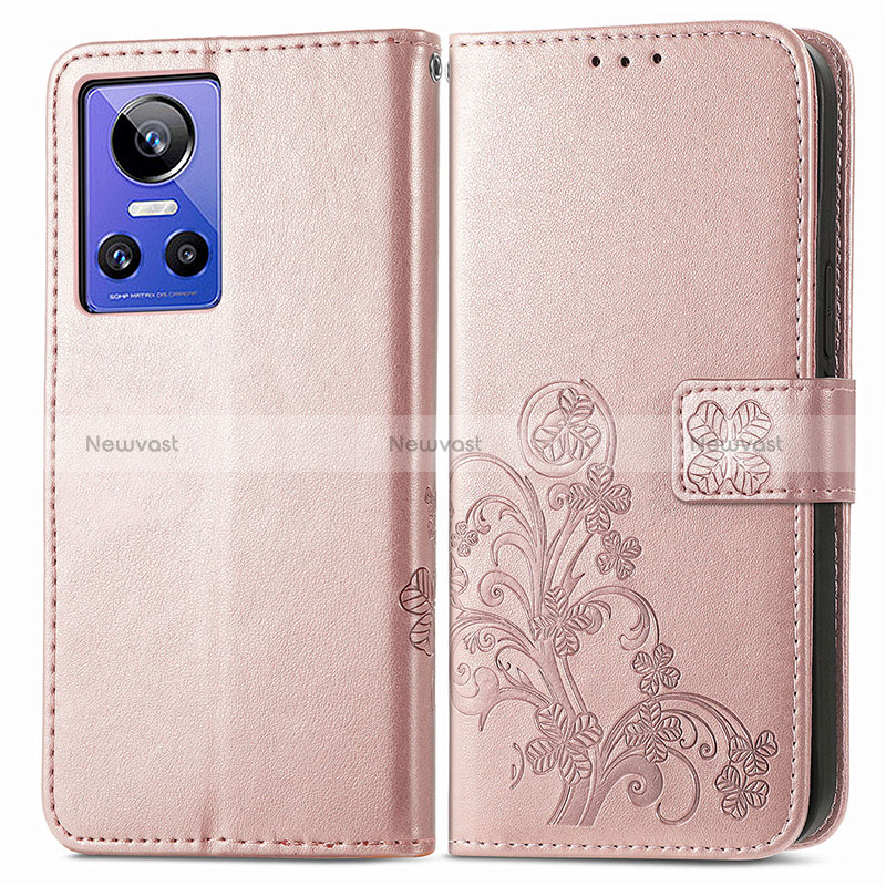 Leather Case Stands Flip Flowers Cover Holder for Realme GT Neo3 5G