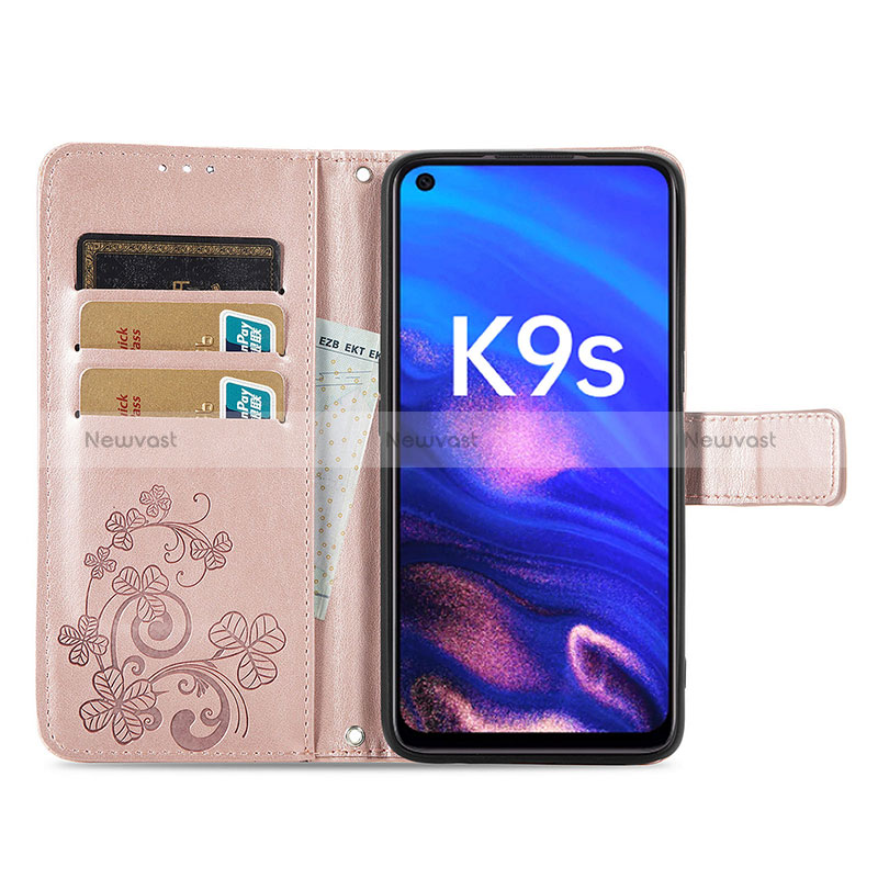 Leather Case Stands Flip Flowers Cover Holder for Realme Q3s 5G