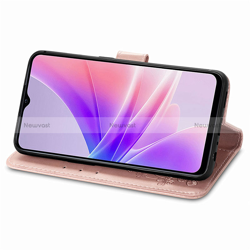 Leather Case Stands Flip Flowers Cover Holder for Realme Q5i 5G