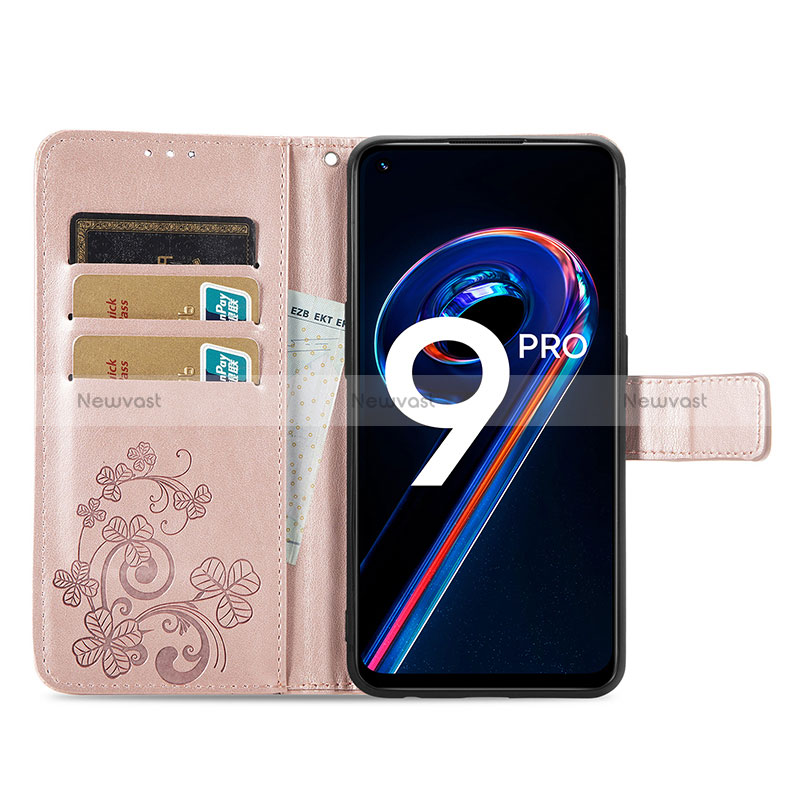 Leather Case Stands Flip Flowers Cover Holder for Realme V25 5G