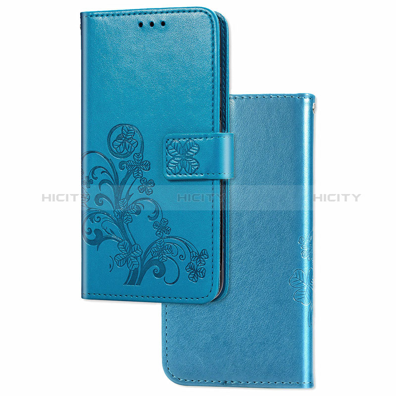 Leather Case Stands Flip Flowers Cover Holder for Samsung Galaxy A01 SM-A015 Blue