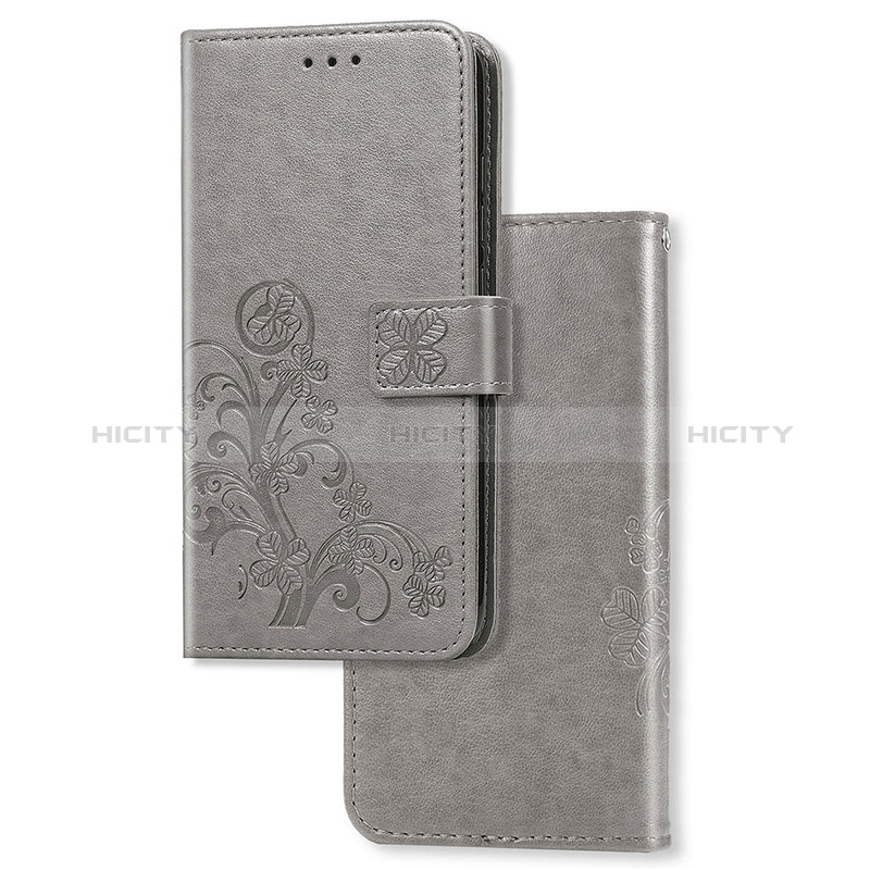 Leather Case Stands Flip Flowers Cover Holder for Samsung Galaxy A01 SM-A015 Gray