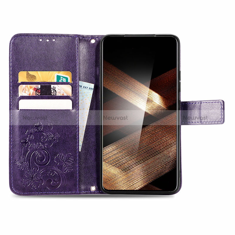 Leather Case Stands Flip Flowers Cover Holder for Samsung Galaxy A15 LTE