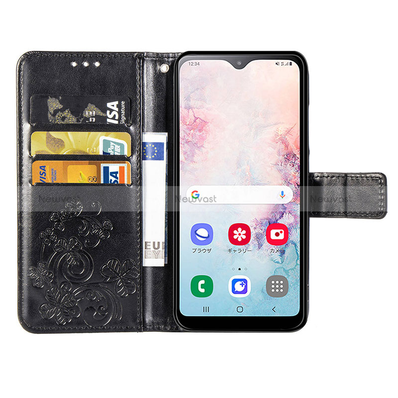 Leather Case Stands Flip Flowers Cover Holder for Samsung Galaxy A20 SC-02M SCV46