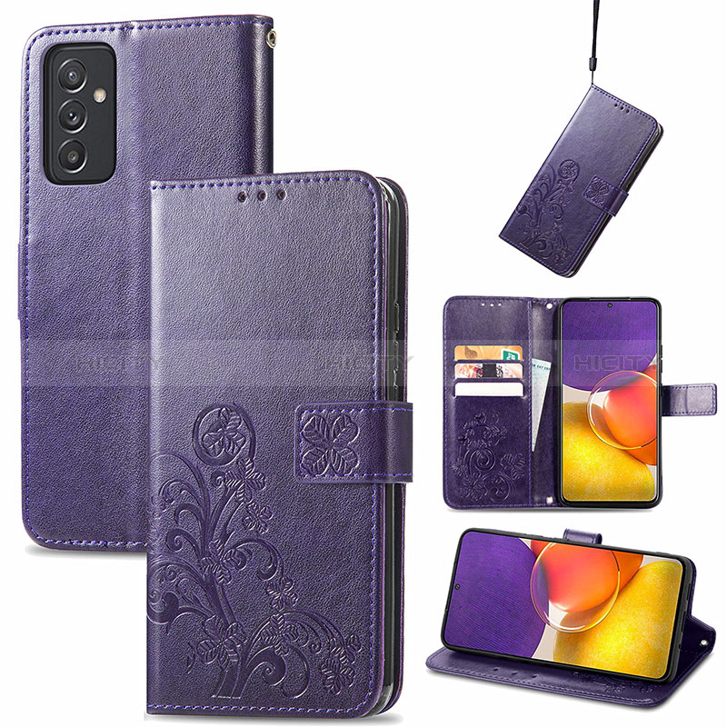 Leather Case Stands Flip Flowers Cover Holder for Samsung Galaxy A34 5G