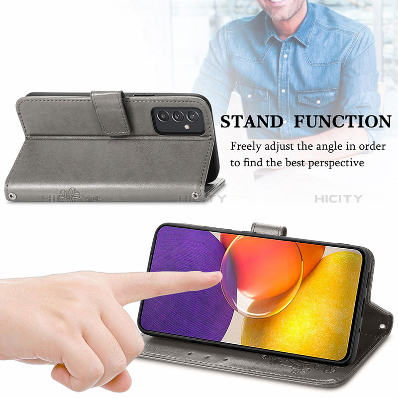 Leather Case Stands Flip Flowers Cover Holder for Samsung Galaxy A34 5G