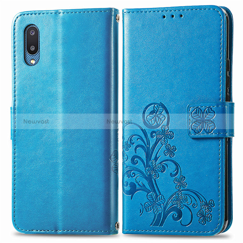 Leather Case Stands Flip Flowers Cover Holder for Samsung Galaxy M02