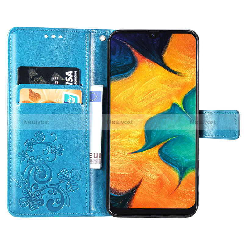 Leather Case Stands Flip Flowers Cover Holder for Samsung Galaxy M10S