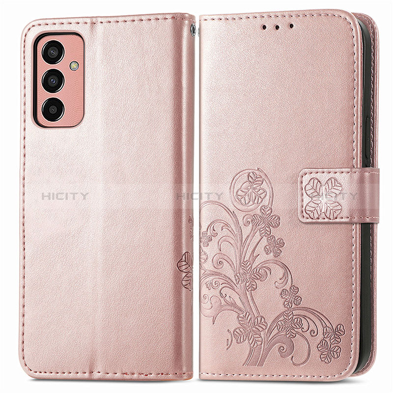 Leather Case Stands Flip Flowers Cover Holder for Samsung Galaxy M13 4G