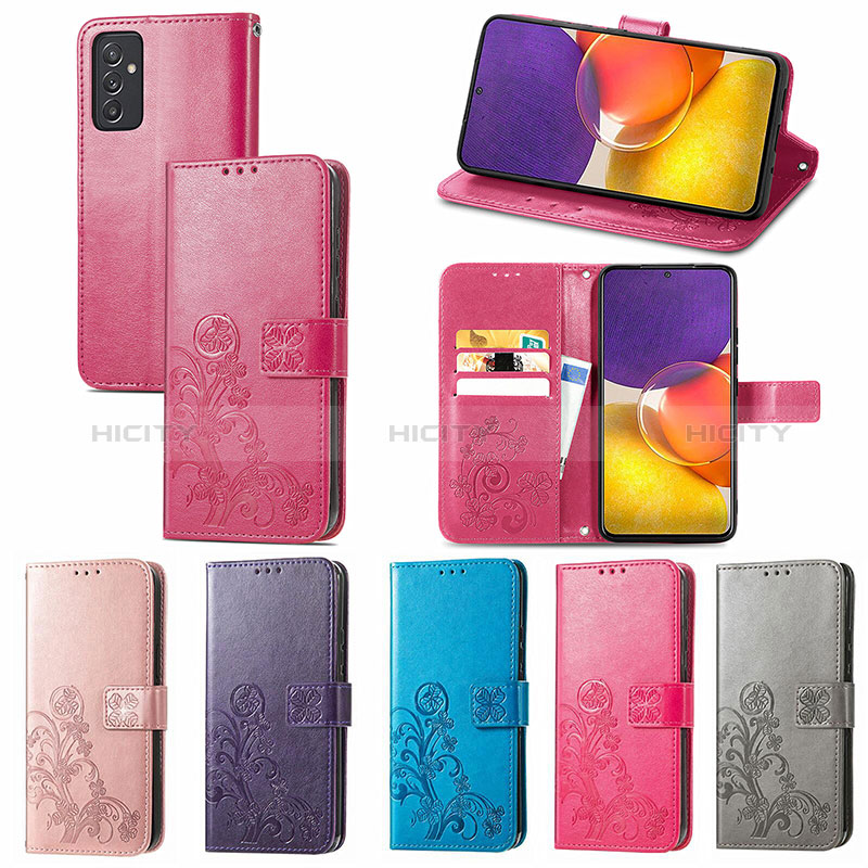 Leather Case Stands Flip Flowers Cover Holder for Samsung Galaxy M14 5G