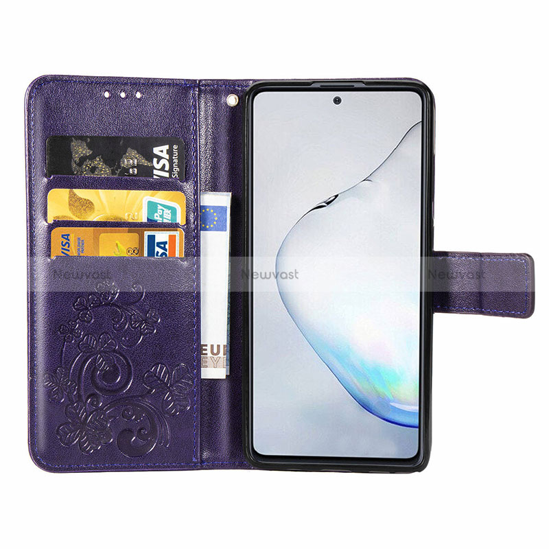 Leather Case Stands Flip Flowers Cover Holder for Samsung Galaxy M60s