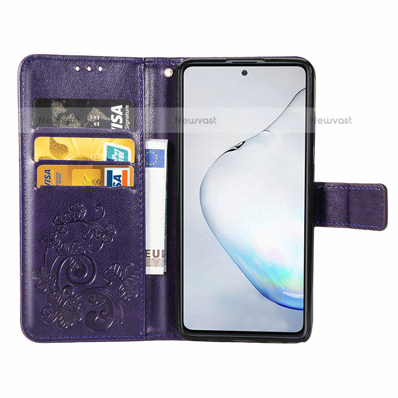 Leather Case Stands Flip Flowers Cover Holder for Samsung Galaxy Note 10 Lite