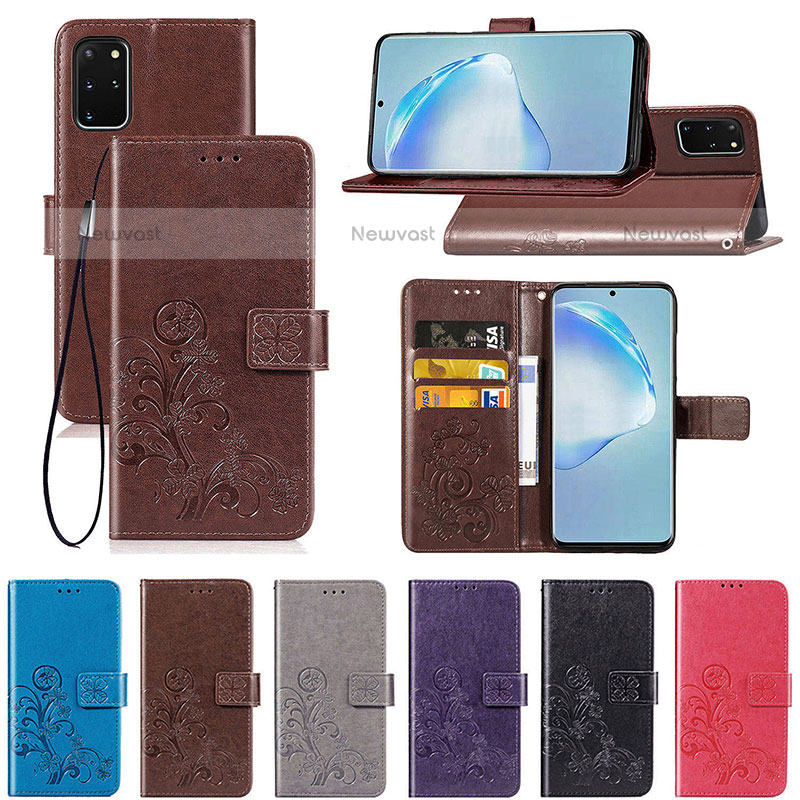 Leather Case Stands Flip Flowers Cover Holder for Samsung Galaxy S20 Plus