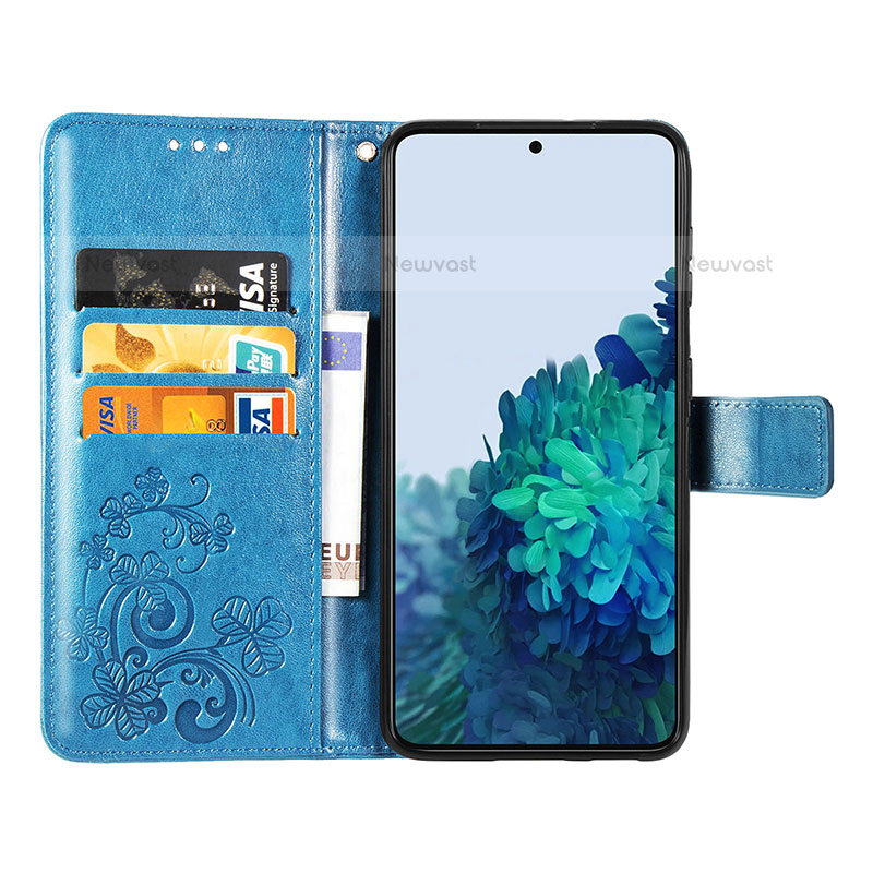 Leather Case Stands Flip Flowers Cover Holder for Samsung Galaxy S21 Plus 5G