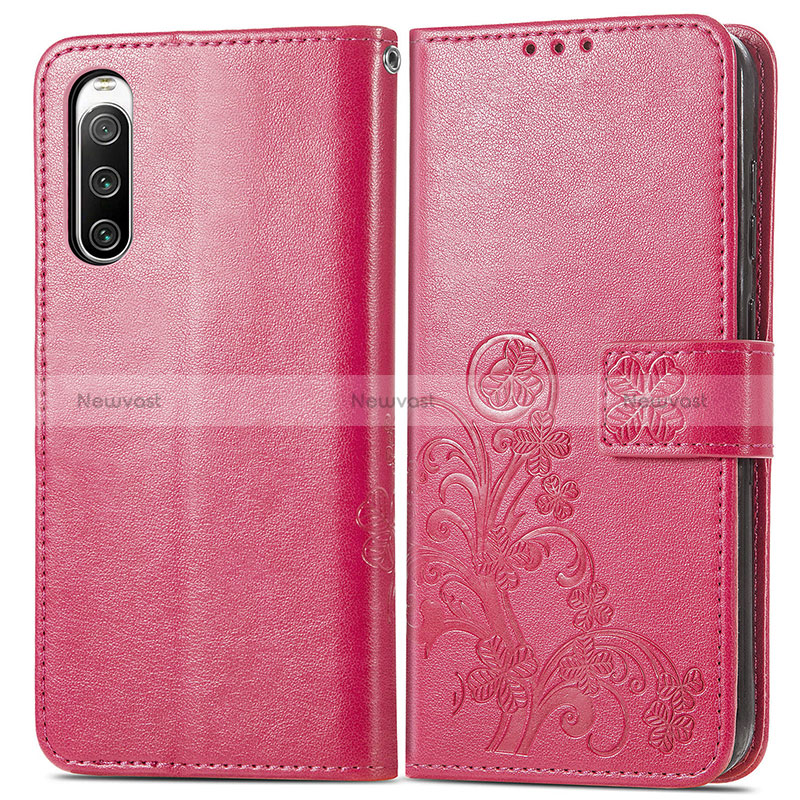 Leather Case Stands Flip Flowers Cover Holder for Sony Xperia 10 IV