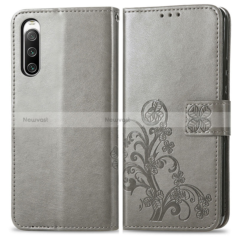 Leather Case Stands Flip Flowers Cover Holder for Sony Xperia 10 IV SO-52C