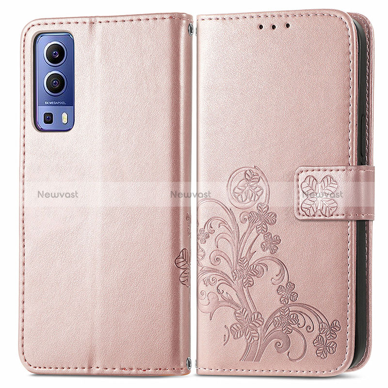 Leather Case Stands Flip Flowers Cover Holder for Vivo iQOO Z3 5G