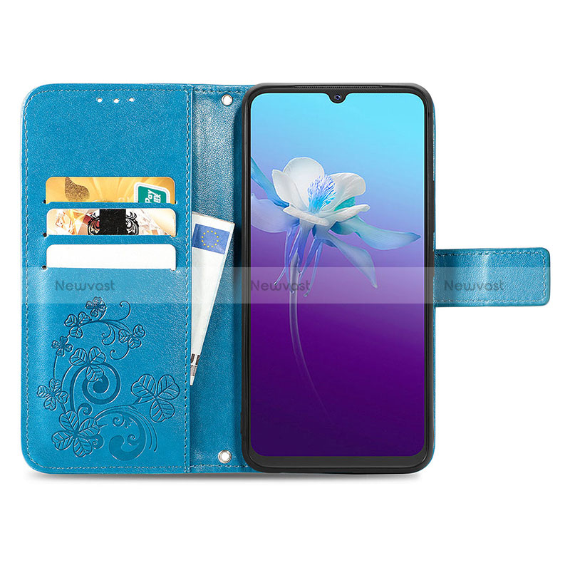 Leather Case Stands Flip Flowers Cover Holder for Vivo V20 (2021)