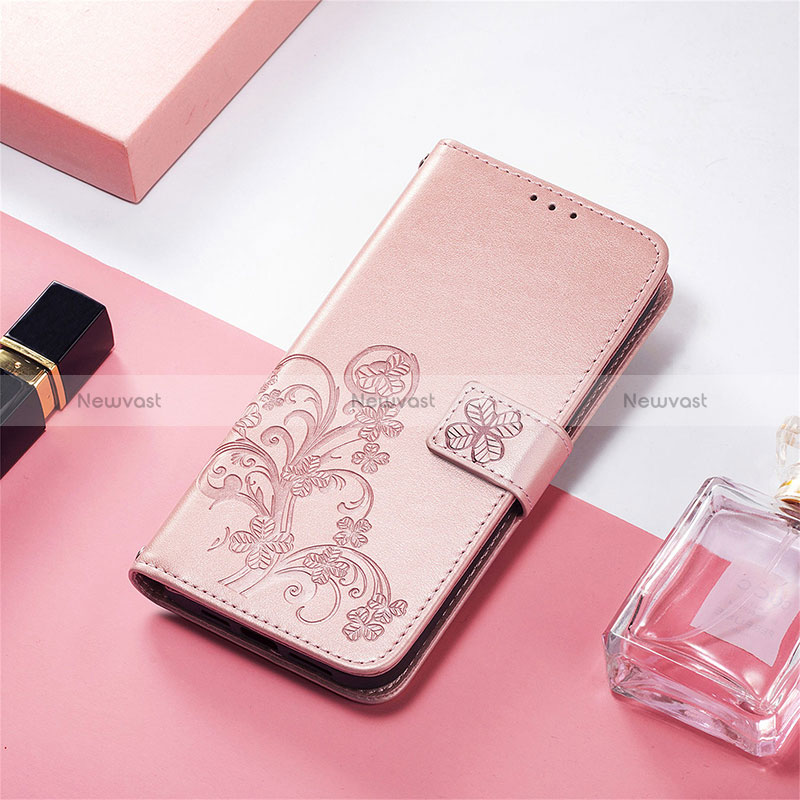 Leather Case Stands Flip Flowers Cover Holder for Vivo V21e 5G