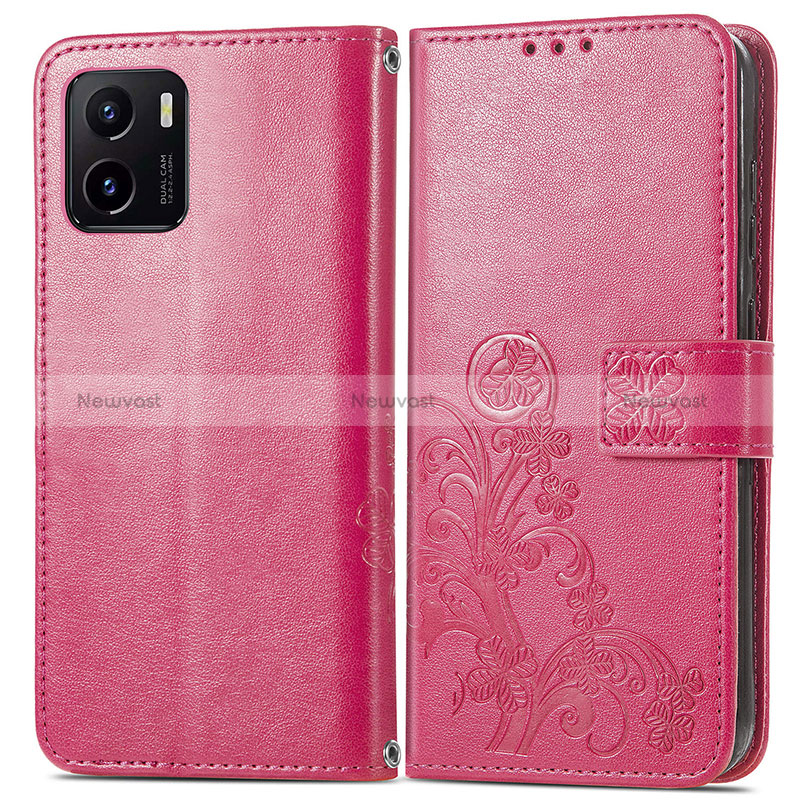 Leather Case Stands Flip Flowers Cover Holder for Vivo Y10 t1