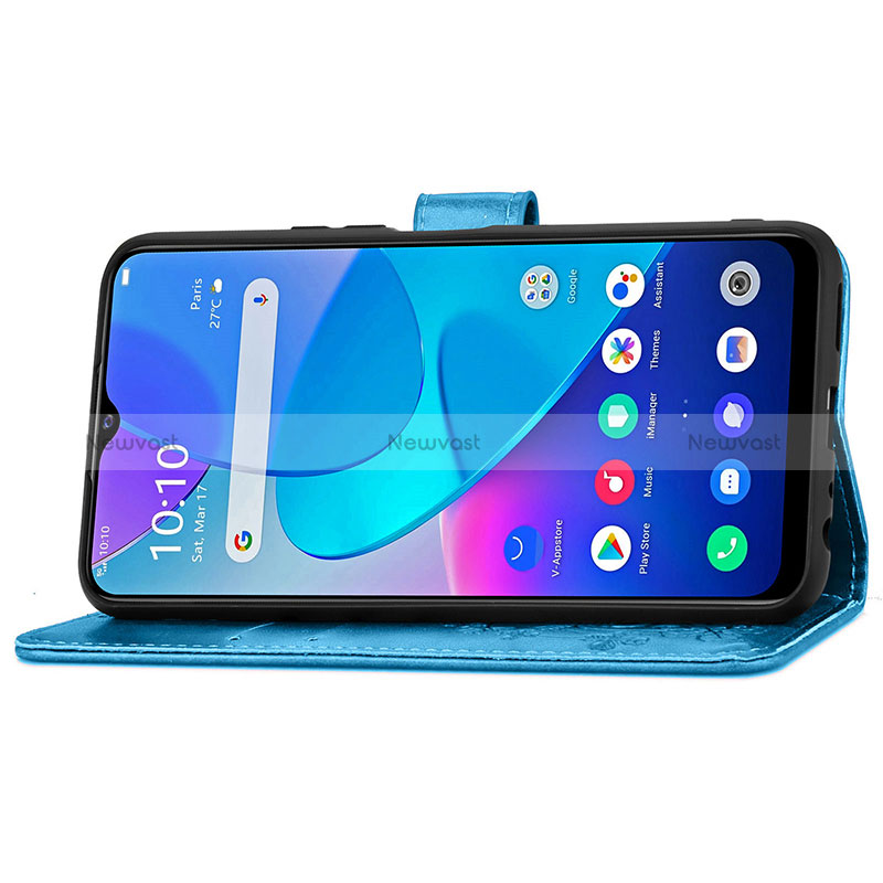 Leather Case Stands Flip Flowers Cover Holder for Vivo Y20T