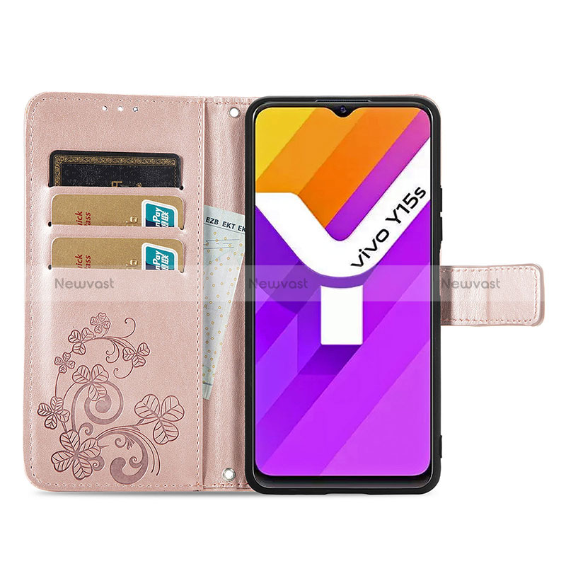 Leather Case Stands Flip Flowers Cover Holder for Vivo Y32t