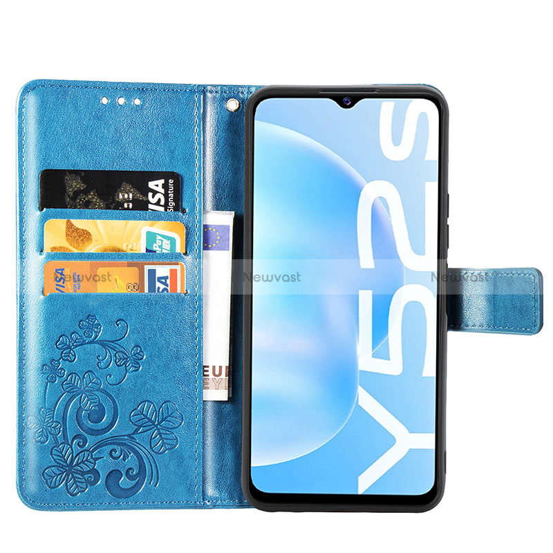 Leather Case Stands Flip Flowers Cover Holder for Vivo Y72 India