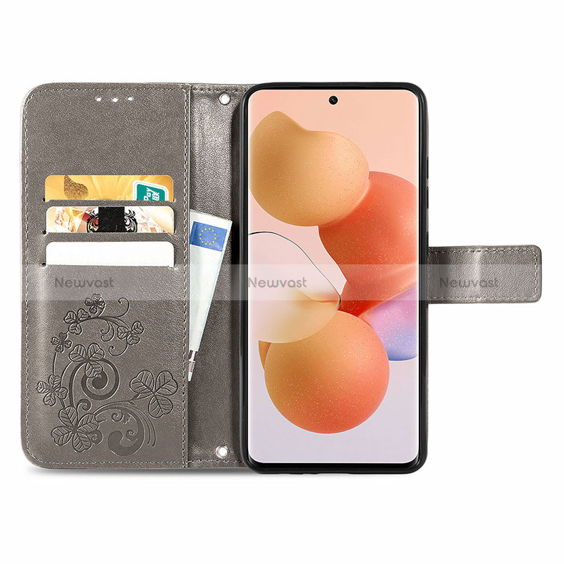 Leather Case Stands Flip Flowers Cover Holder for Xiaomi Civi 1S 5G