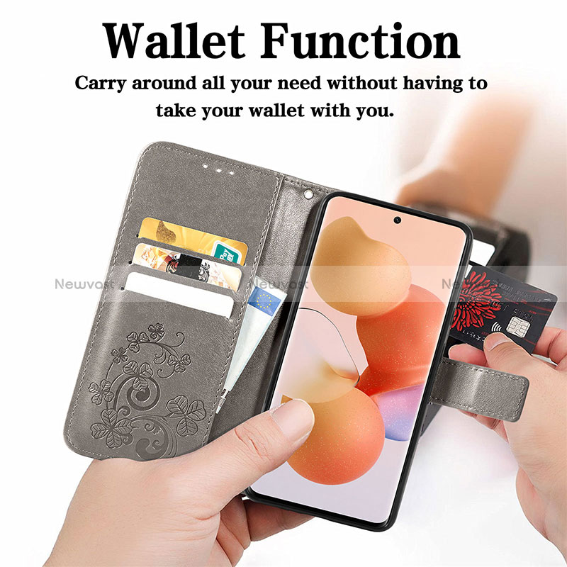 Leather Case Stands Flip Flowers Cover Holder for Xiaomi Civi 1S 5G