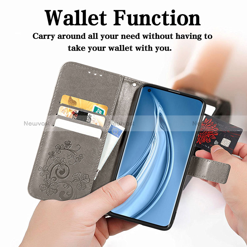 Leather Case Stands Flip Flowers Cover Holder for Xiaomi Mi 10S 5G