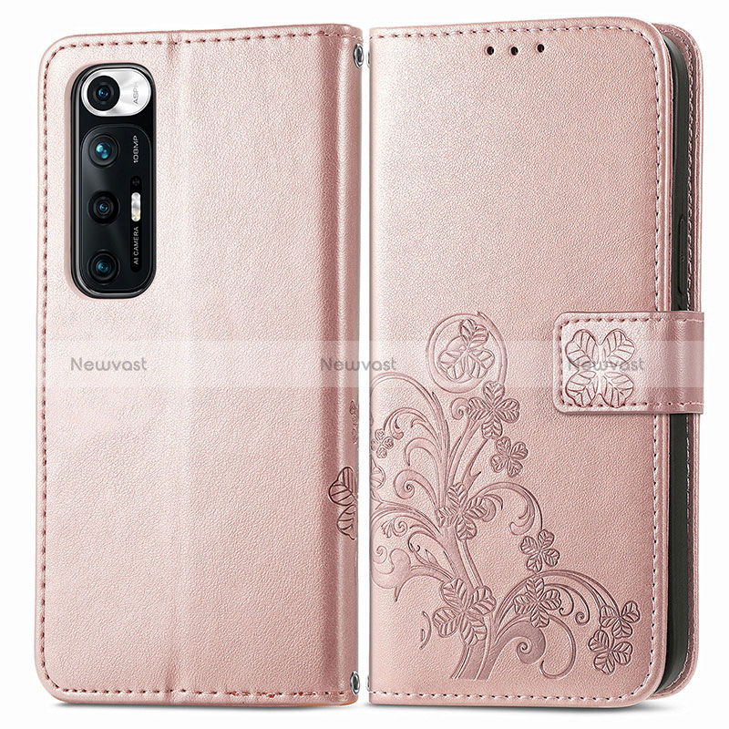 Leather Case Stands Flip Flowers Cover Holder for Xiaomi Mi 10S 5G