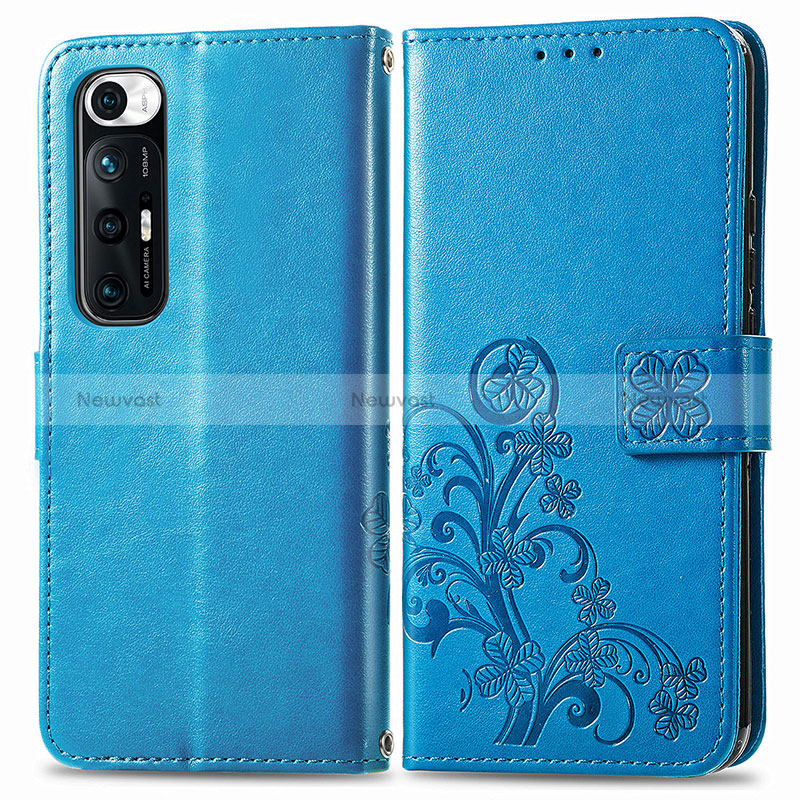 Leather Case Stands Flip Flowers Cover Holder for Xiaomi Mi 10S 5G