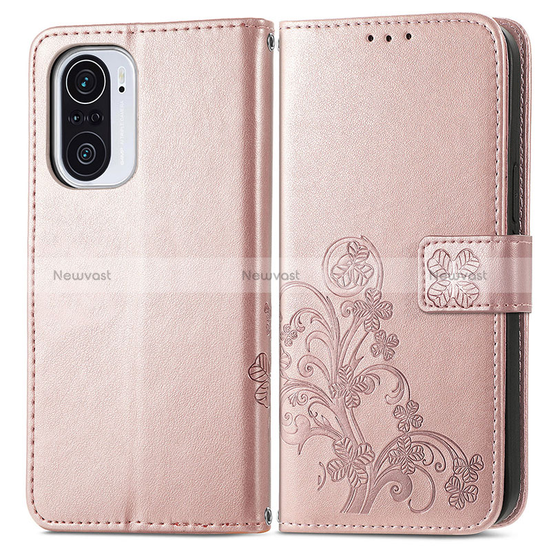 Leather Case Stands Flip Flowers Cover Holder for Xiaomi Mi 11i 5G