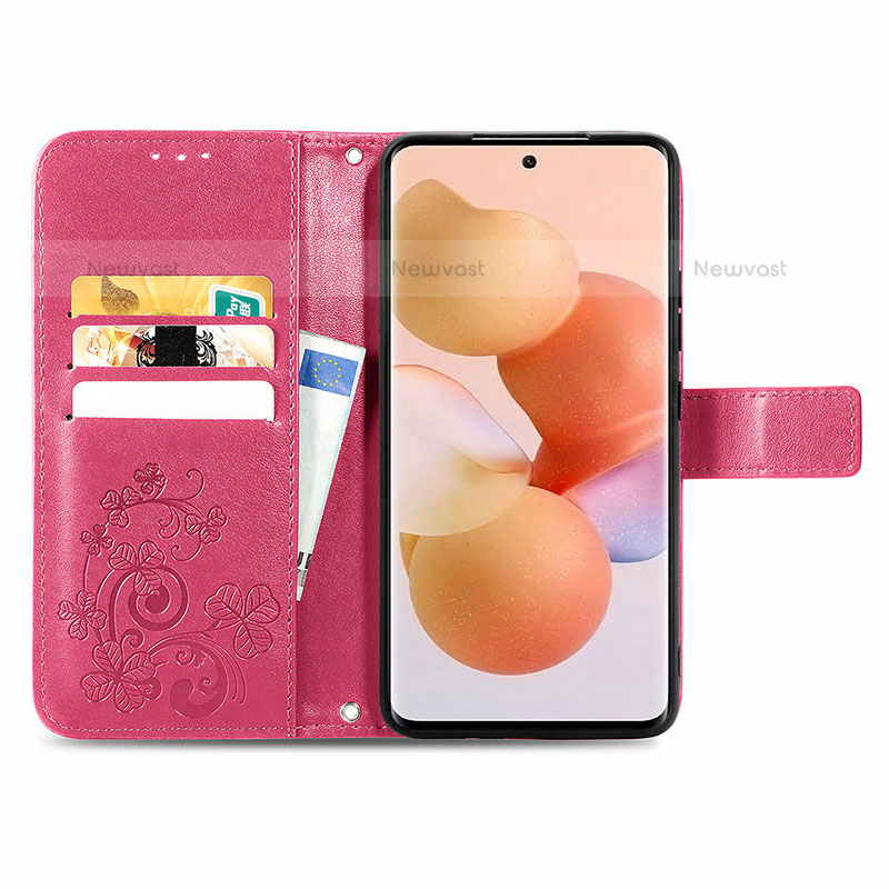 Leather Case Stands Flip Flowers Cover Holder for Xiaomi Mi 12 Lite 5G