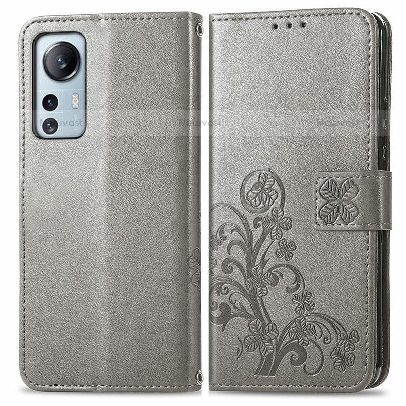 Leather Case Stands Flip Flowers Cover Holder for Xiaomi Mi 12S 5G