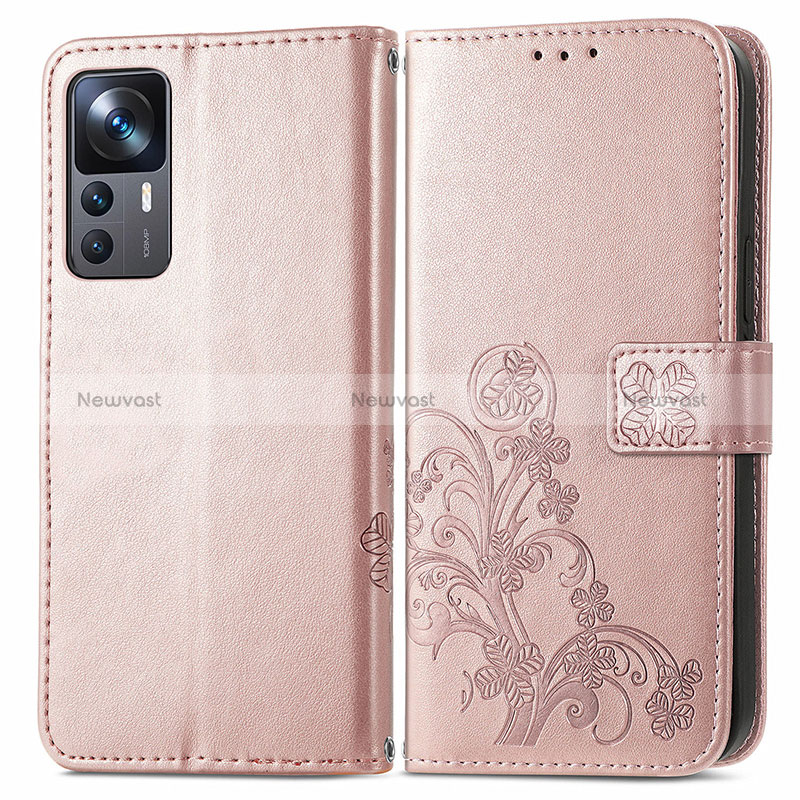 Leather Case Stands Flip Flowers Cover Holder for Xiaomi Mi 12T Pro 5G