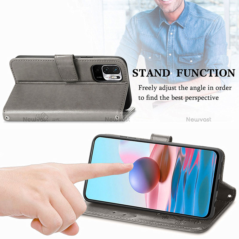 Leather Case Stands Flip Flowers Cover Holder for Xiaomi POCO M3 Pro 5G