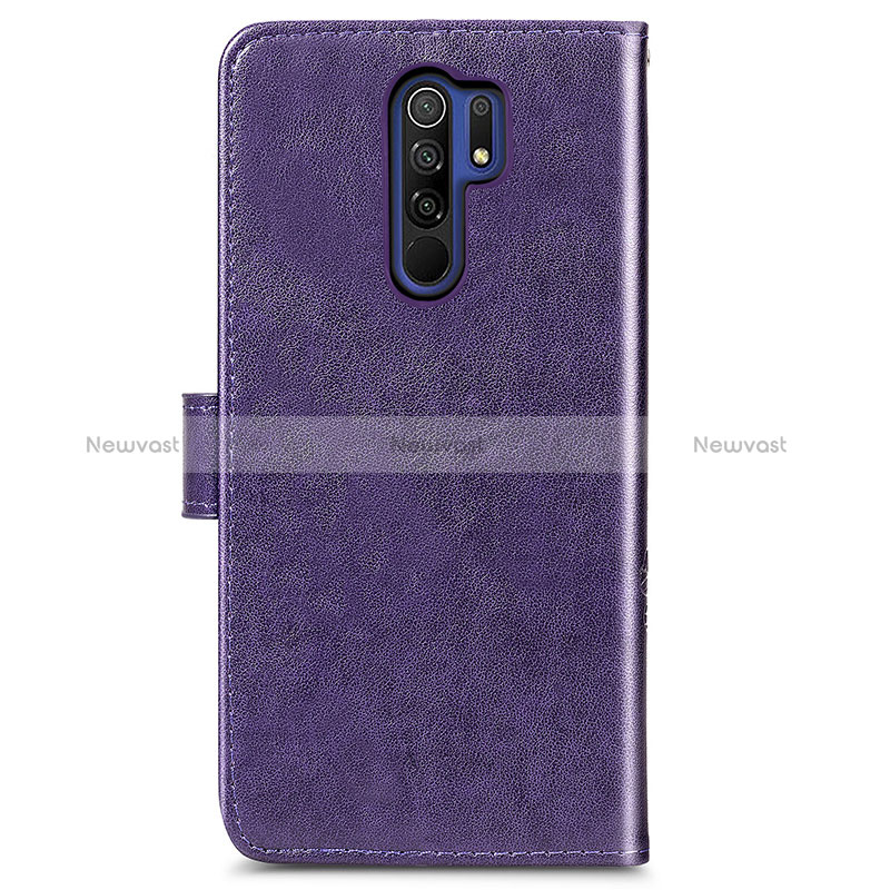 Leather Case Stands Flip Flowers Cover Holder for Xiaomi Redmi 9 Prime India