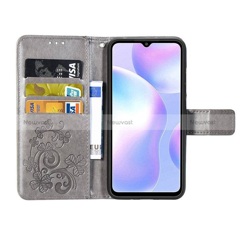 Leather Case Stands Flip Flowers Cover Holder for Xiaomi Redmi 9A