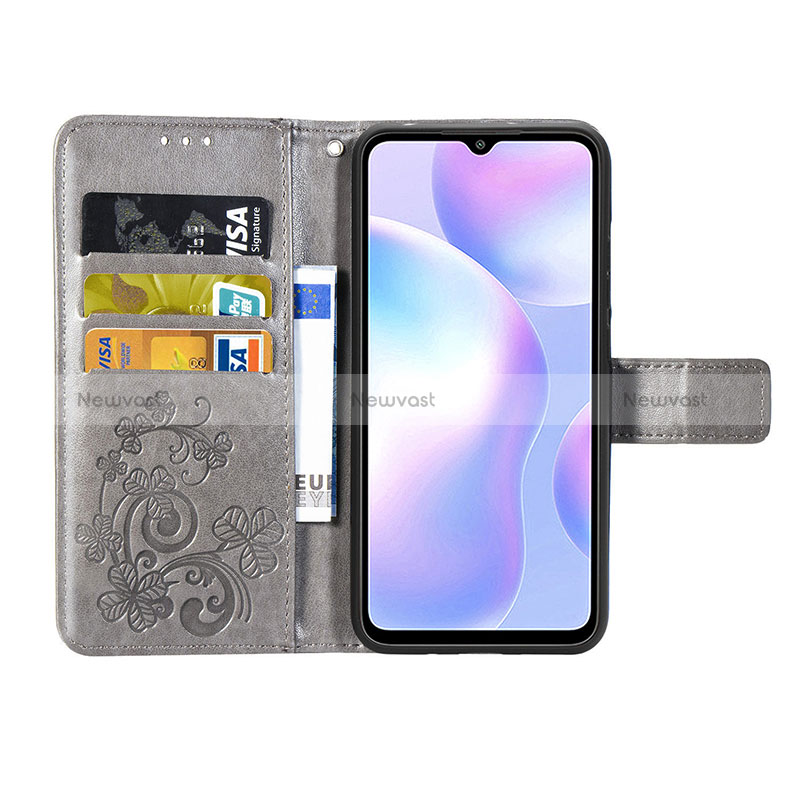 Leather Case Stands Flip Flowers Cover Holder for Xiaomi Redmi 9AT