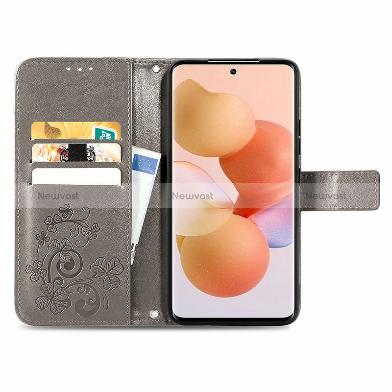 Leather Case Stands Flip Flowers Cover Holder for Xiaomi Redmi K50 Ultra 5G