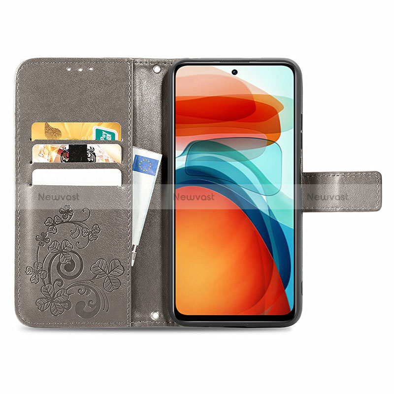 Leather Case Stands Flip Flowers Cover Holder for Xiaomi Redmi Note 10 Pro 5G